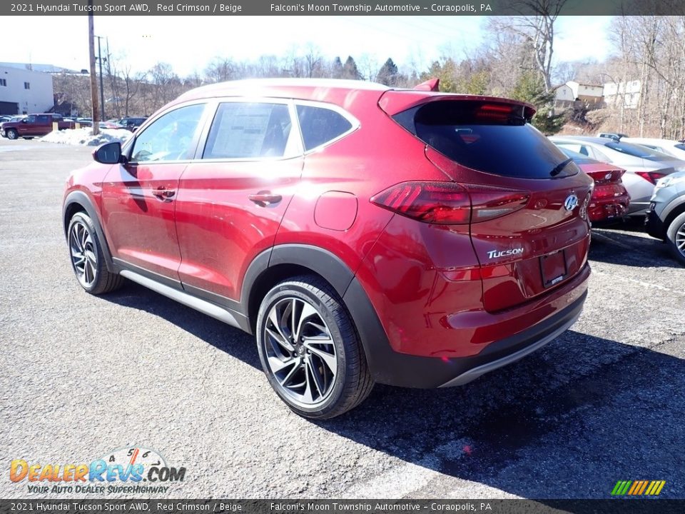 2021 Hyundai Tucson Sport AWD Red Crimson / Beige Photo #4