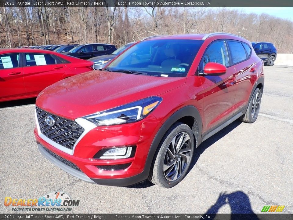 2021 Hyundai Tucson Sport AWD Red Crimson / Beige Photo #5