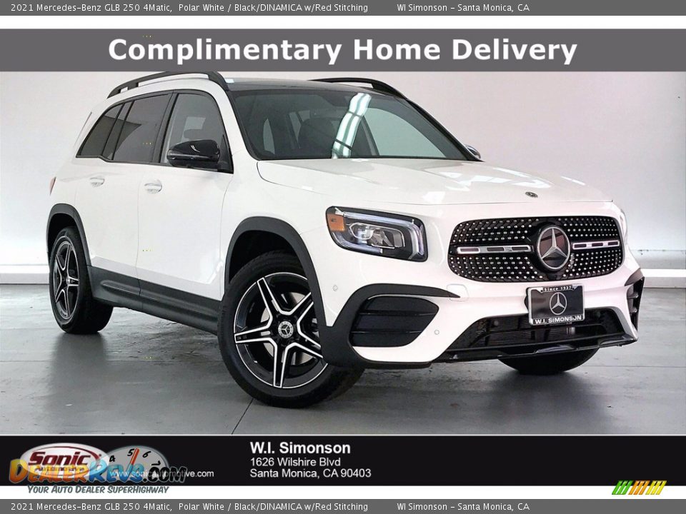 2021 Mercedes-Benz GLB 250 4Matic Polar White / Black/DINAMICA w/Red Stitching Photo #1