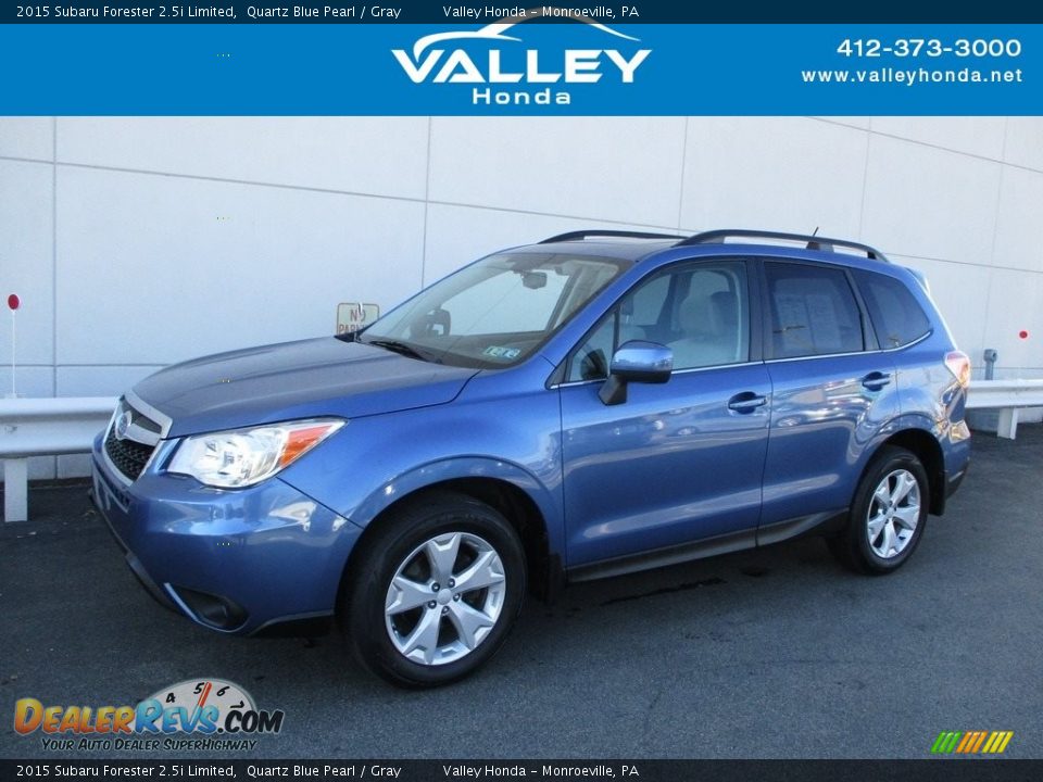 2015 Subaru Forester 2.5i Limited Quartz Blue Pearl / Gray Photo #1