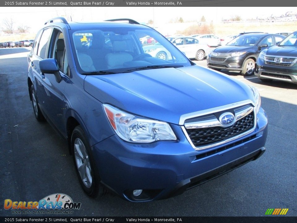 2015 Subaru Forester 2.5i Limited Quartz Blue Pearl / Gray Photo #8