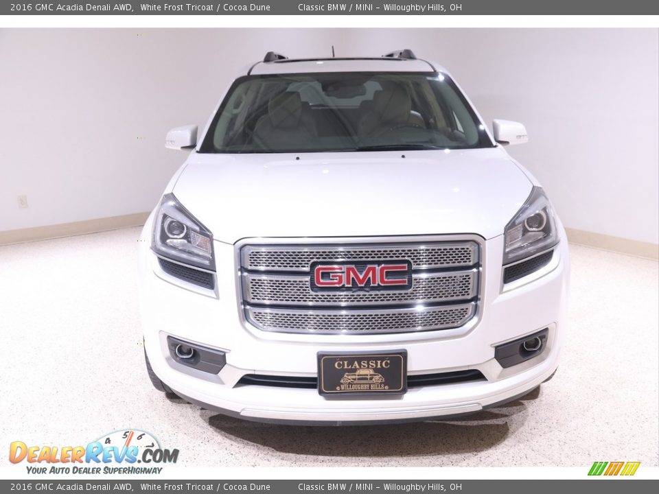 2016 GMC Acadia Denali AWD White Frost Tricoat / Cocoa Dune Photo #2