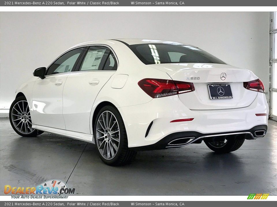 2021 Mercedes-Benz A 220 Sedan Polar White / Classic Red/Black Photo #2