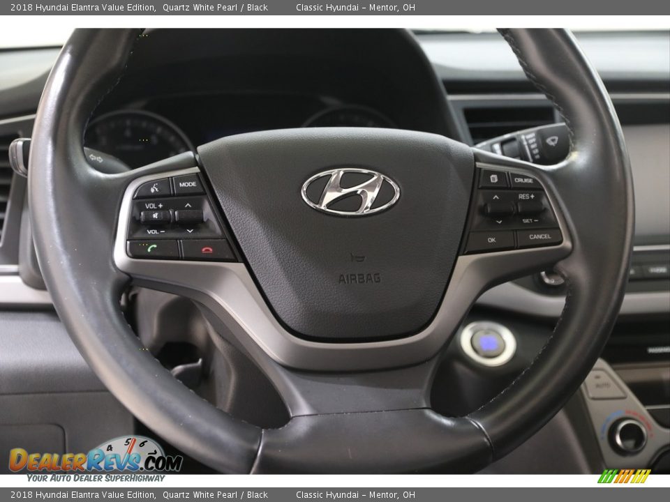 2018 Hyundai Elantra Value Edition Quartz White Pearl / Black Photo #7