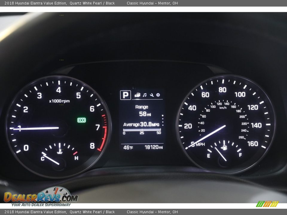 2018 Hyundai Elantra Value Edition Quartz White Pearl / Black Photo #8