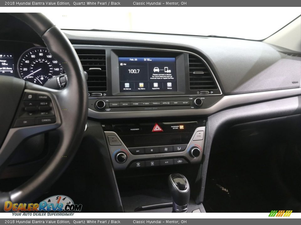 2018 Hyundai Elantra Value Edition Quartz White Pearl / Black Photo #9