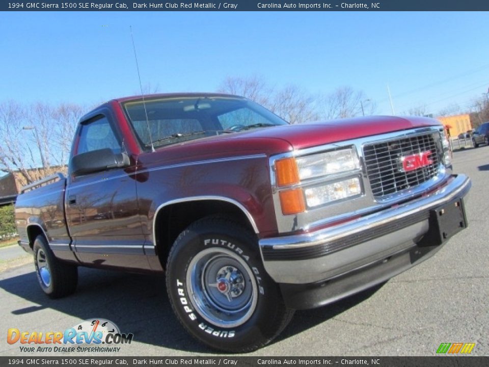 1994 GMC Sierra 1500 SLE Regular Cab Dark Hunt Club Red Metallic / Gray Photo #1