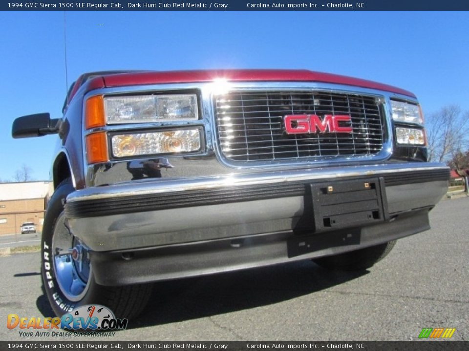 1994 GMC Sierra 1500 SLE Regular Cab Dark Hunt Club Red Metallic / Gray Photo #2