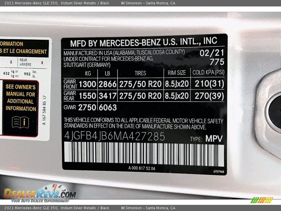 2021 Mercedes-Benz GLE 350 Iridium Silver Metallic / Black Photo #10