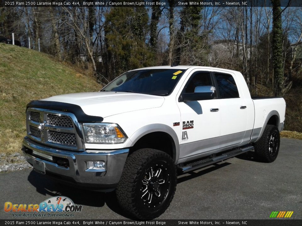 2015 Ram 2500 Laramie Mega Cab 4x4 Bright White / Canyon Brown/Light Frost Beige Photo #3