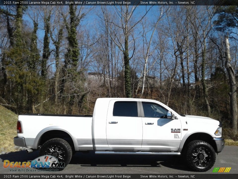 2015 Ram 2500 Laramie Mega Cab 4x4 Bright White / Canyon Brown/Light Frost Beige Photo #6