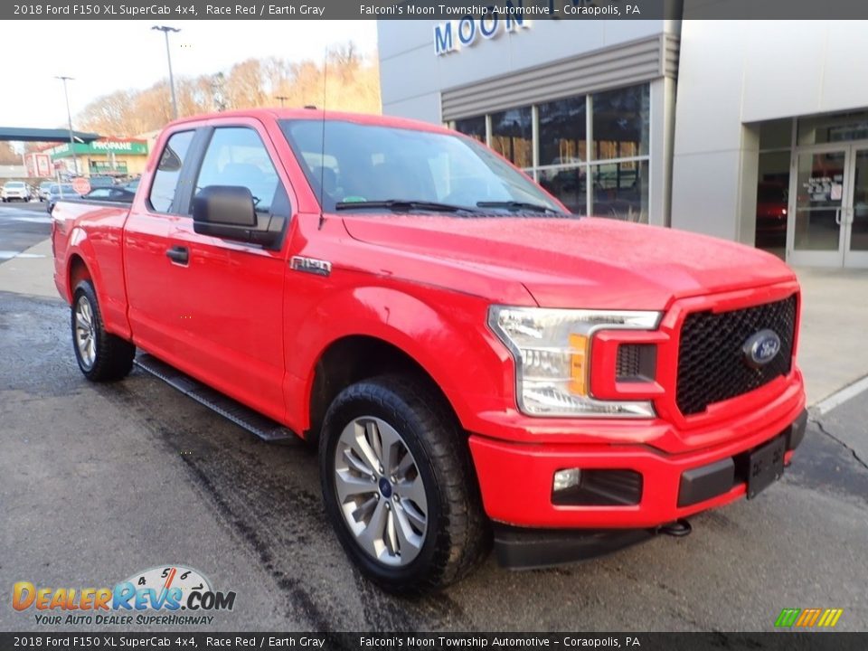 2018 Ford F150 XL SuperCab 4x4 Race Red / Earth Gray Photo #8