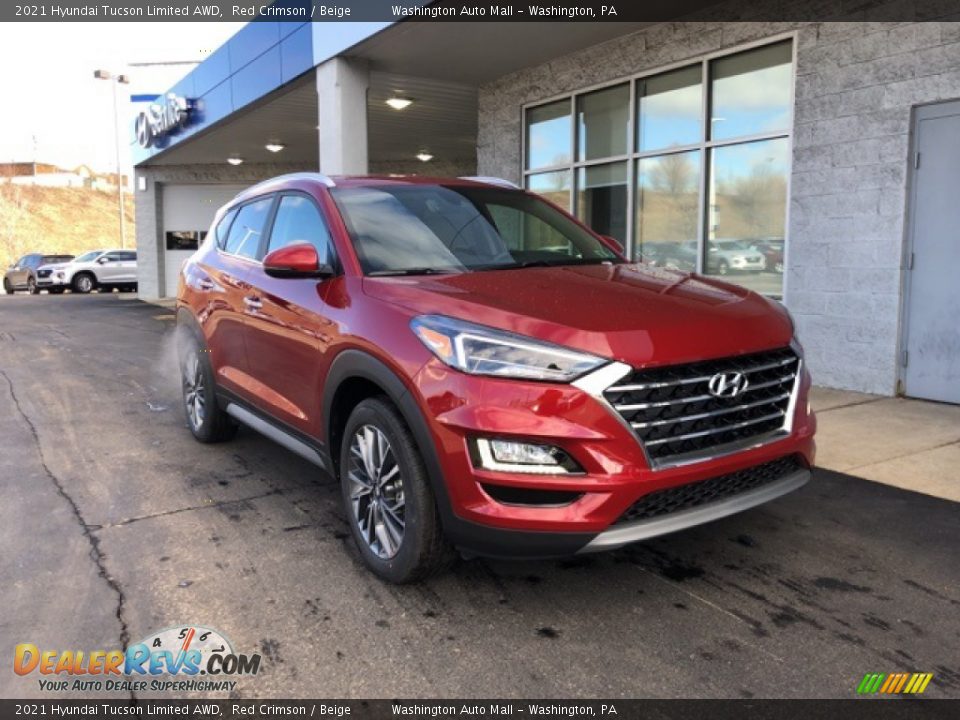 2021 Hyundai Tucson Limited AWD Red Crimson / Beige Photo #1