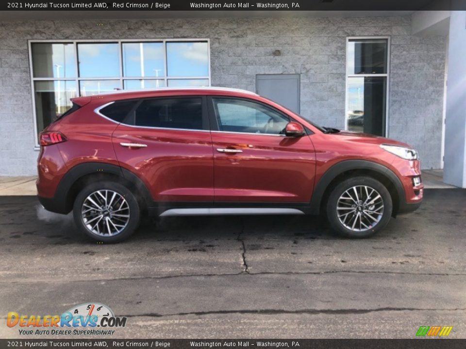 2021 Hyundai Tucson Limited AWD Red Crimson / Beige Photo #2