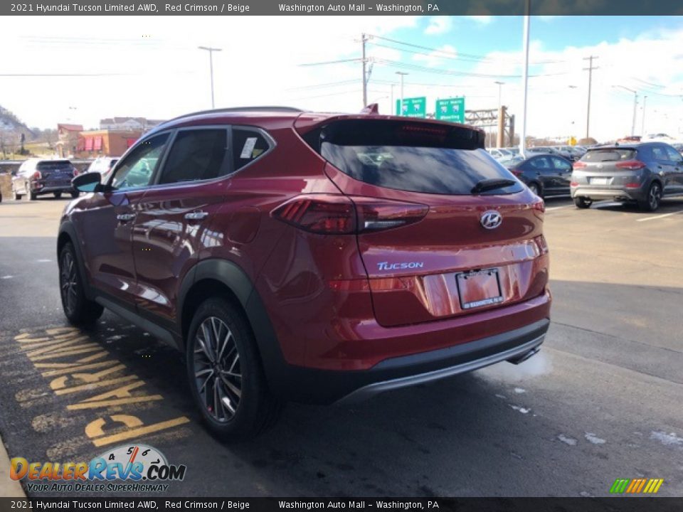 2021 Hyundai Tucson Limited AWD Red Crimson / Beige Photo #3