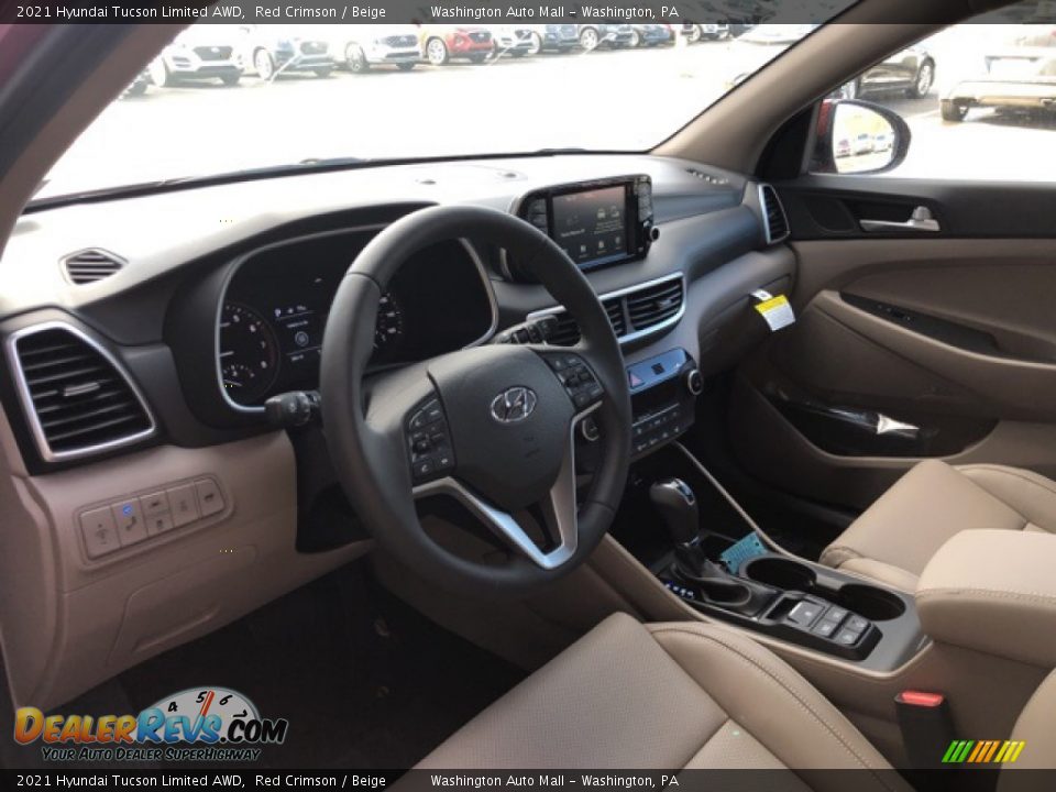 2021 Hyundai Tucson Limited AWD Red Crimson / Beige Photo #4