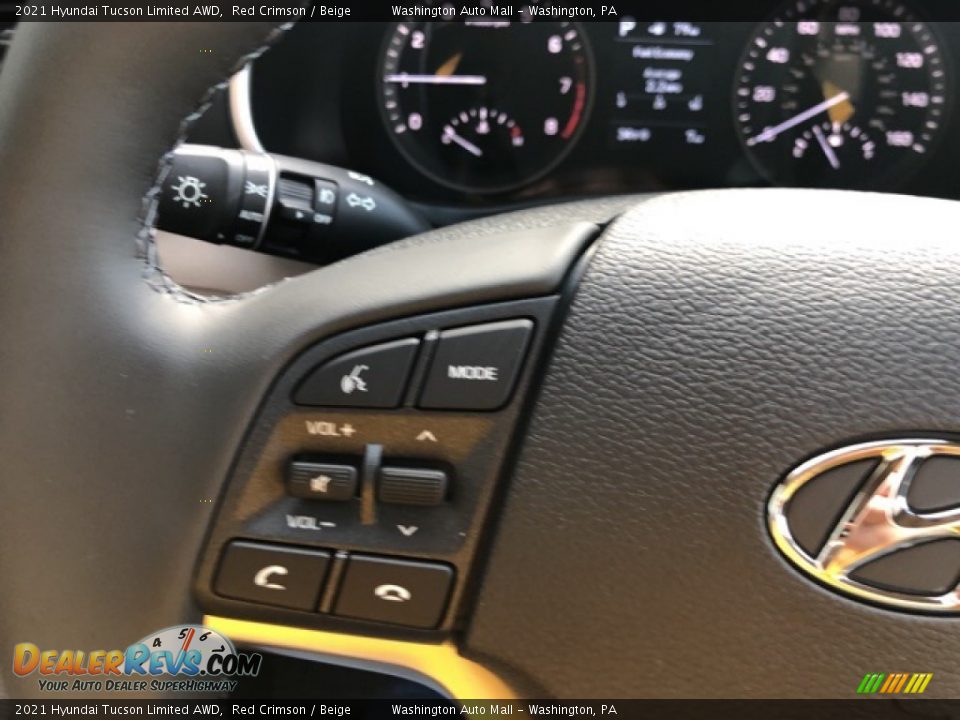 2021 Hyundai Tucson Limited AWD Red Crimson / Beige Photo #12