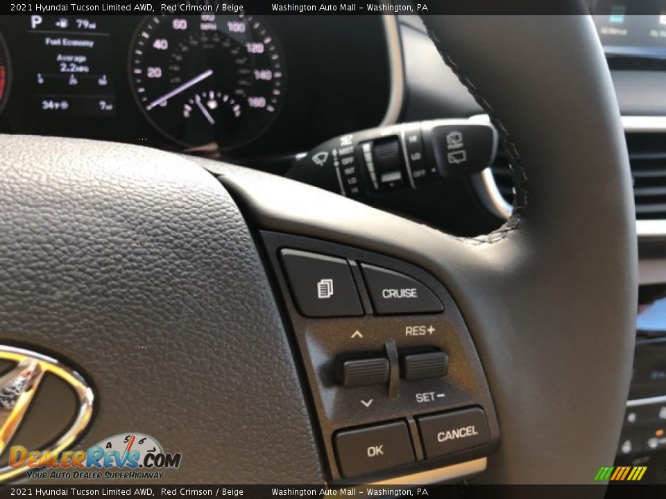 2021 Hyundai Tucson Limited AWD Red Crimson / Beige Photo #13