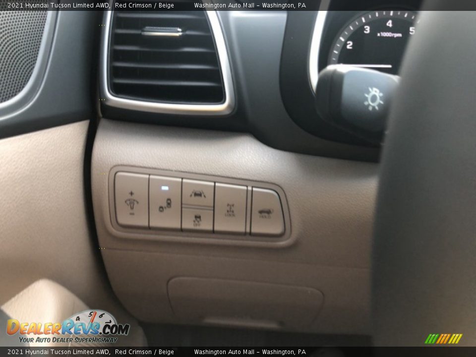 2021 Hyundai Tucson Limited AWD Red Crimson / Beige Photo #14
