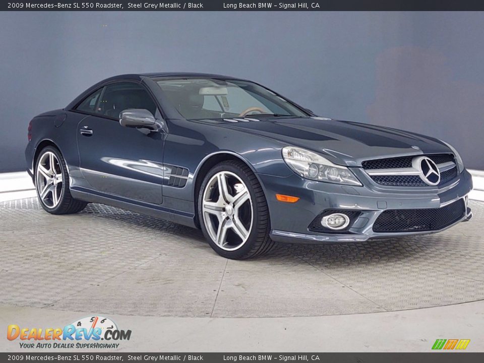 2009 Mercedes-Benz SL 550 Roadster Steel Grey Metallic / Black Photo #2