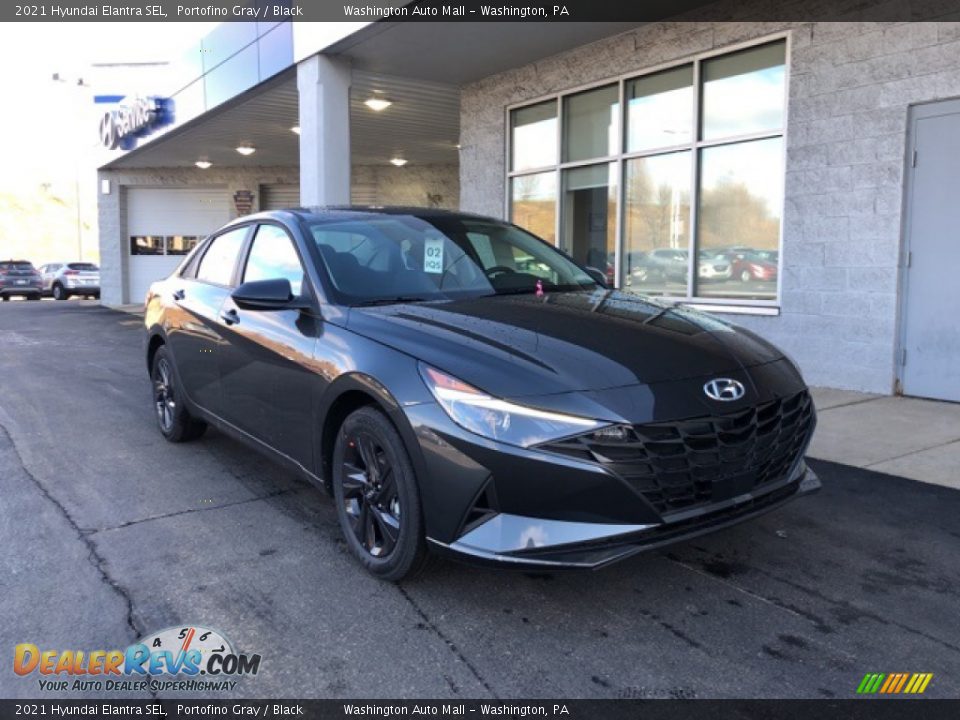 2021 Hyundai Elantra SEL Portofino Gray / Black Photo #1