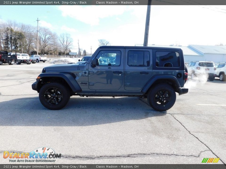 2021 Jeep Wrangler Unlimited Sport 4x4 Sting-Gray / Black Photo #9