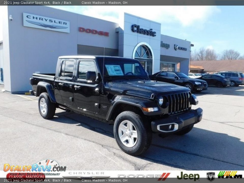 2021 Jeep Gladiator Sport 4x4 Black / Black Photo #1