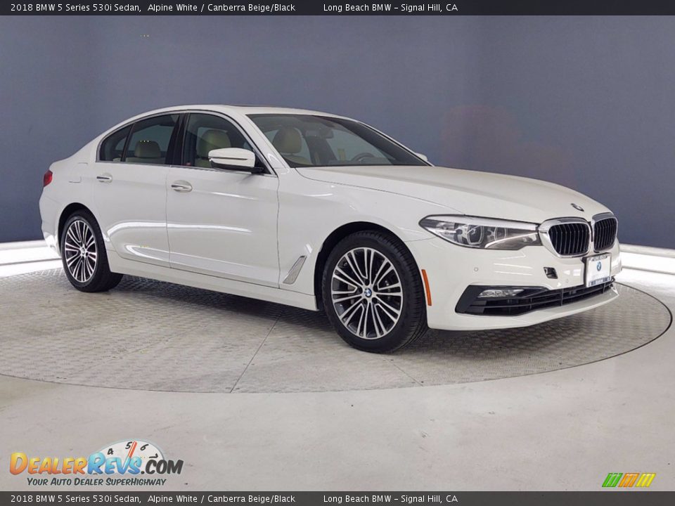 2018 BMW 5 Series 530i Sedan Alpine White / Canberra Beige/Black Photo #1