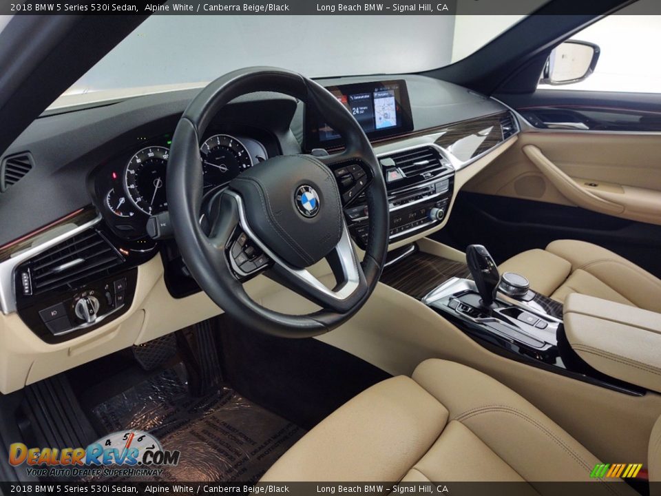 2018 BMW 5 Series 530i Sedan Alpine White / Canberra Beige/Black Photo #7