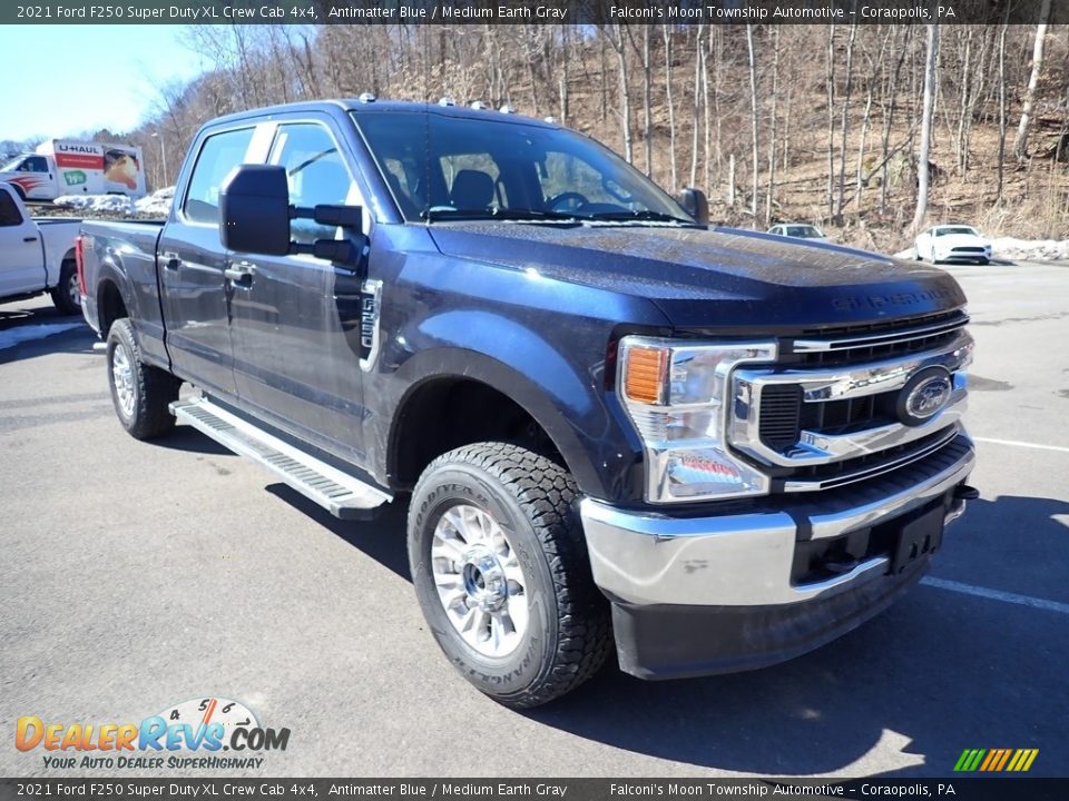 2021 Ford F250 Super Duty XL Crew Cab 4x4 Antimatter Blue / Medium Earth Gray Photo #3