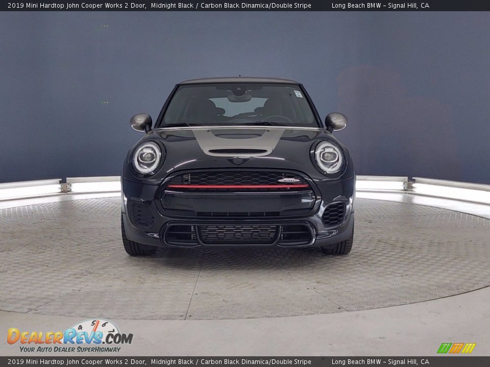 2019 Mini Hardtop John Cooper Works 2 Door Midnight Black / Carbon Black Dinamica/Double Stripe Photo #5