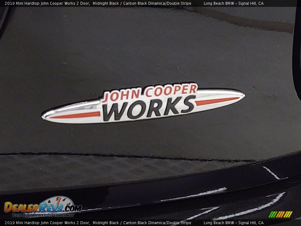 2019 Mini Hardtop John Cooper Works 2 Door Midnight Black / Carbon Black Dinamica/Double Stripe Photo #11