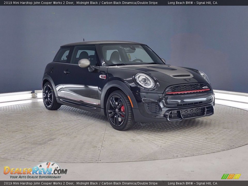 2019 Mini Hardtop John Cooper Works 2 Door Midnight Black / Carbon Black Dinamica/Double Stripe Photo #34