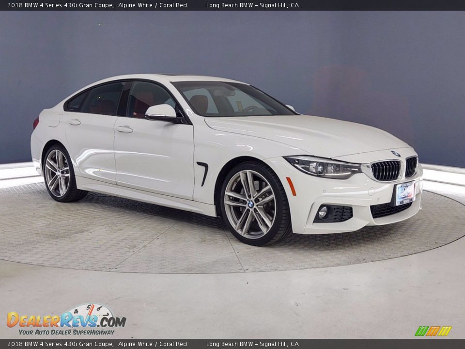 2018 BMW 4 Series 430i Gran Coupe Alpine White / Coral Red Photo #1