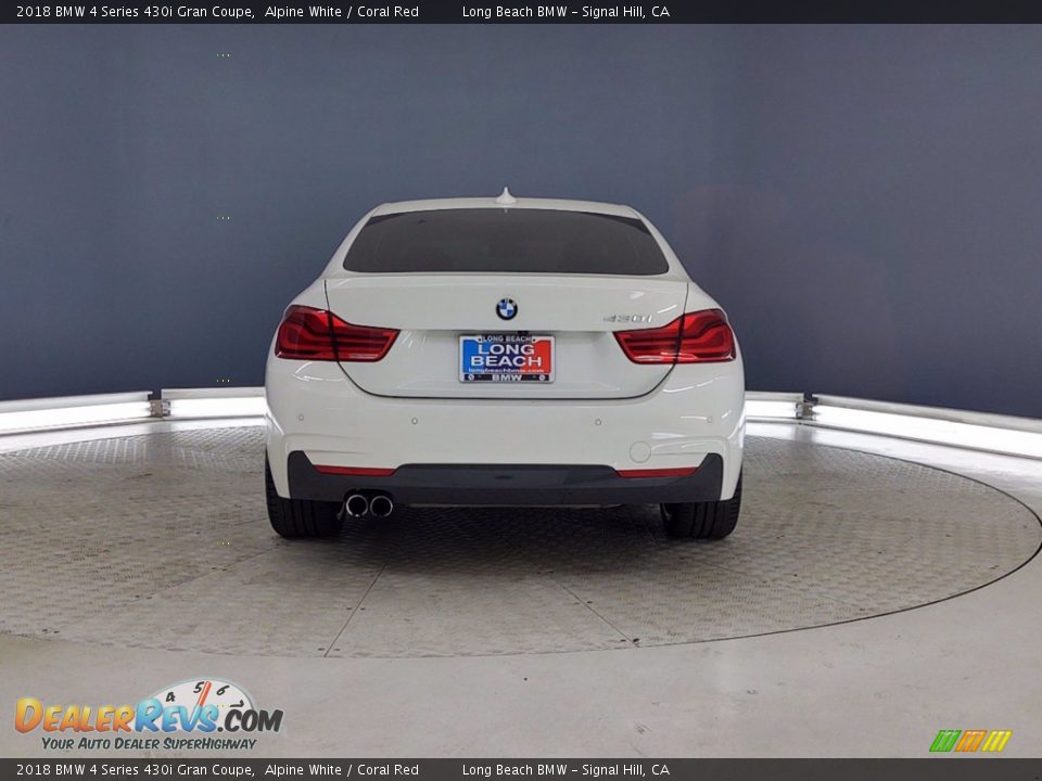 2018 BMW 4 Series 430i Gran Coupe Alpine White / Coral Red Photo #4