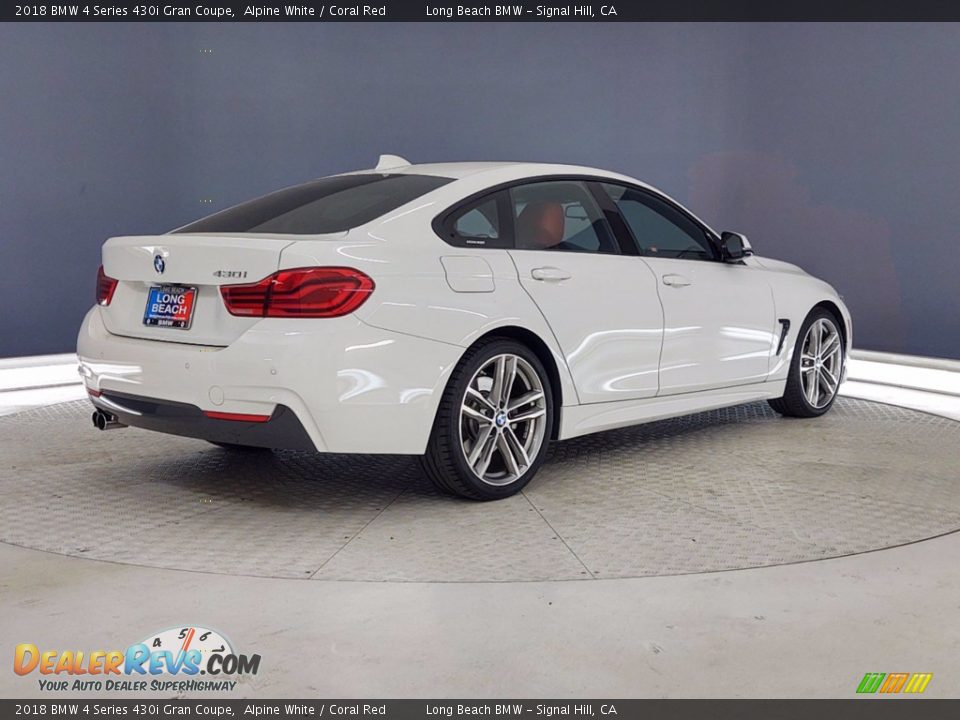 2018 BMW 4 Series 430i Gran Coupe Alpine White / Coral Red Photo #5