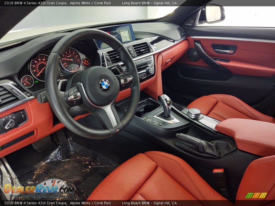 2018 BMW 4 Series 430i Gran Coupe Alpine White / Coral Red Photo #7