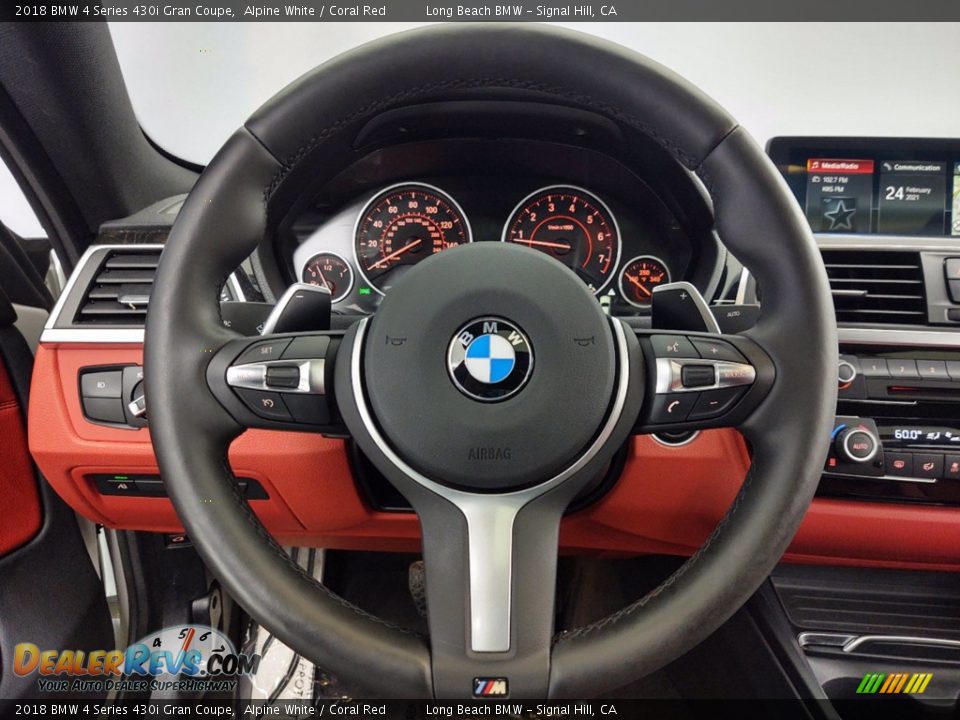 2018 BMW 4 Series 430i Gran Coupe Alpine White / Coral Red Photo #11
