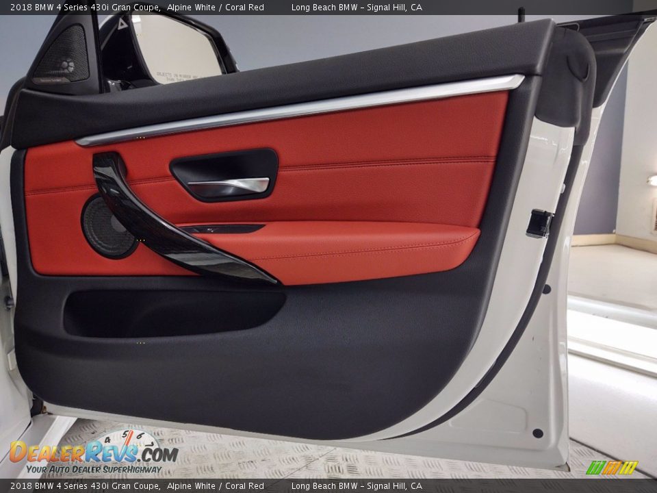 2018 BMW 4 Series 430i Gran Coupe Alpine White / Coral Red Photo #27