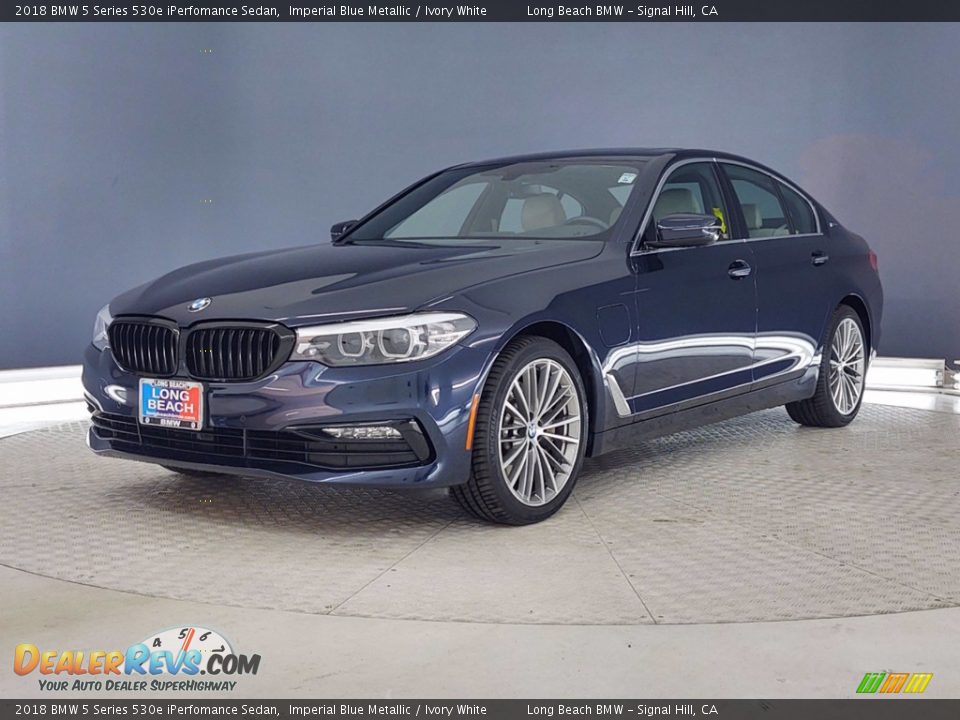 2018 BMW 5 Series 530e iPerfomance Sedan Imperial Blue Metallic / Ivory White Photo #3