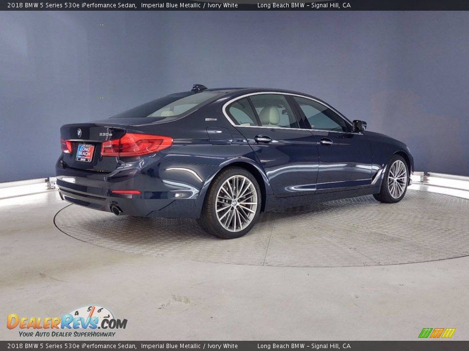 2018 BMW 5 Series 530e iPerfomance Sedan Imperial Blue Metallic / Ivory White Photo #5