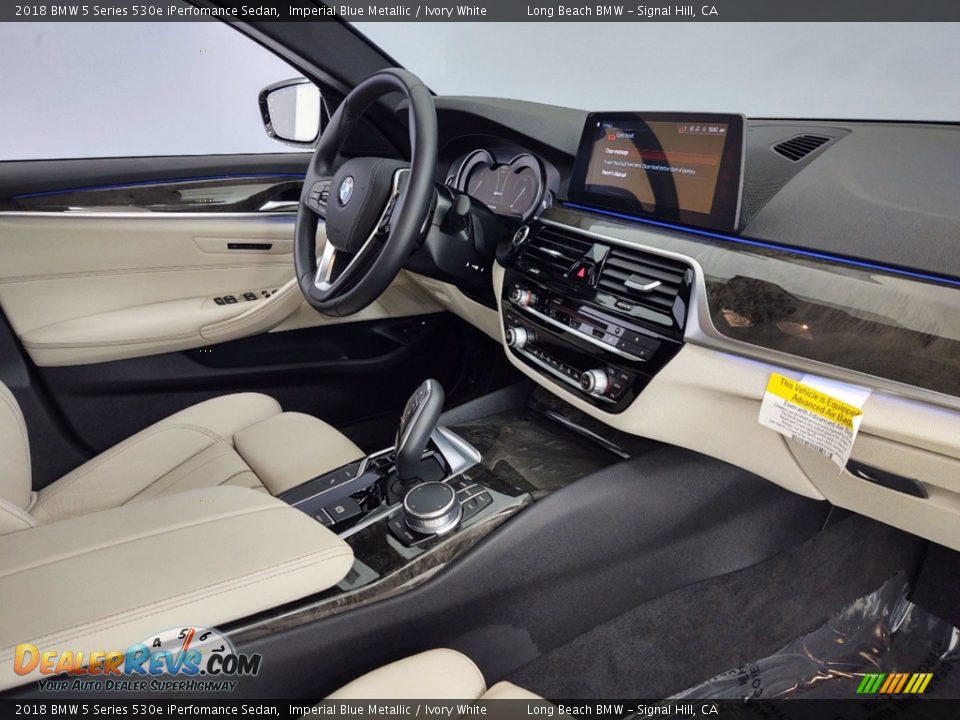 2018 BMW 5 Series 530e iPerfomance Sedan Imperial Blue Metallic / Ivory White Photo #26