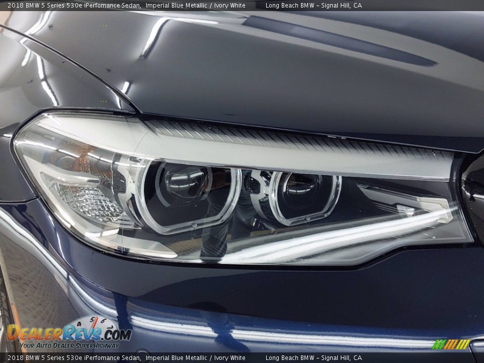2018 BMW 5 Series 530e iPerfomance Sedan Imperial Blue Metallic / Ivory White Photo #32