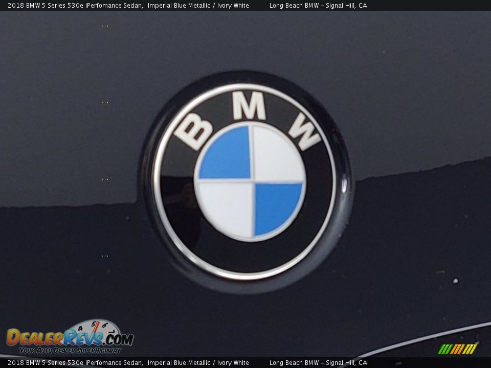 2018 BMW 5 Series 530e iPerfomance Sedan Imperial Blue Metallic / Ivory White Photo #33