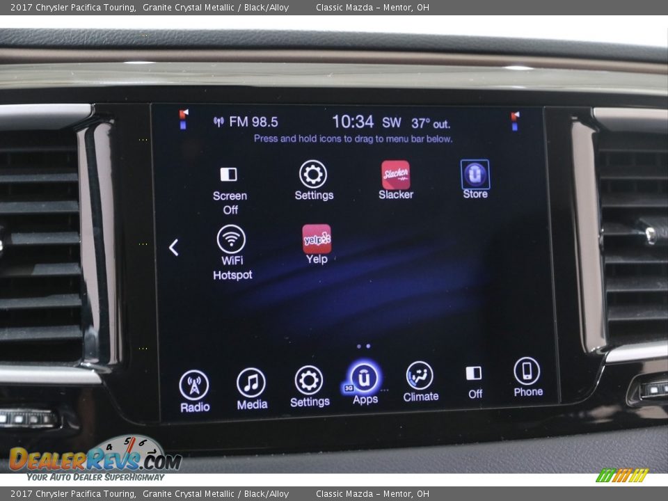 2017 Chrysler Pacifica Touring Granite Crystal Metallic / Black/Alloy Photo #12