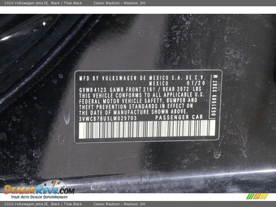 2020 Volkswagen Jetta SE Black / Titan Black Photo #21