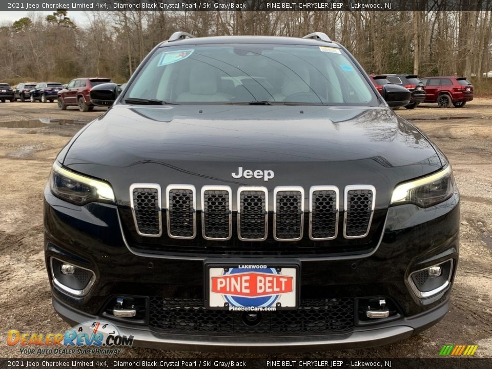 2021 Jeep Cherokee Limited 4x4 Diamond Black Crystal Pearl / Ski Gray/Black Photo #3