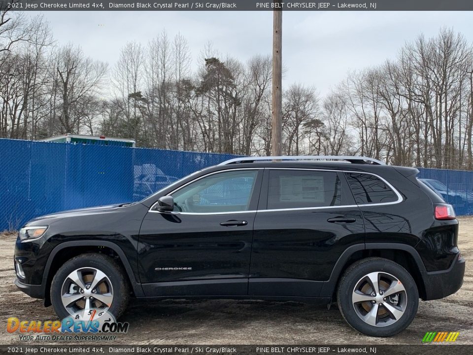 2021 Jeep Cherokee Limited 4x4 Diamond Black Crystal Pearl / Ski Gray/Black Photo #4