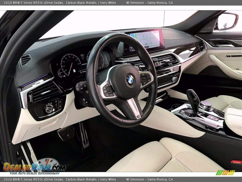Ivory White Interior - 2019 BMW 5 Series M550i xDrive Sedan Photo #14
