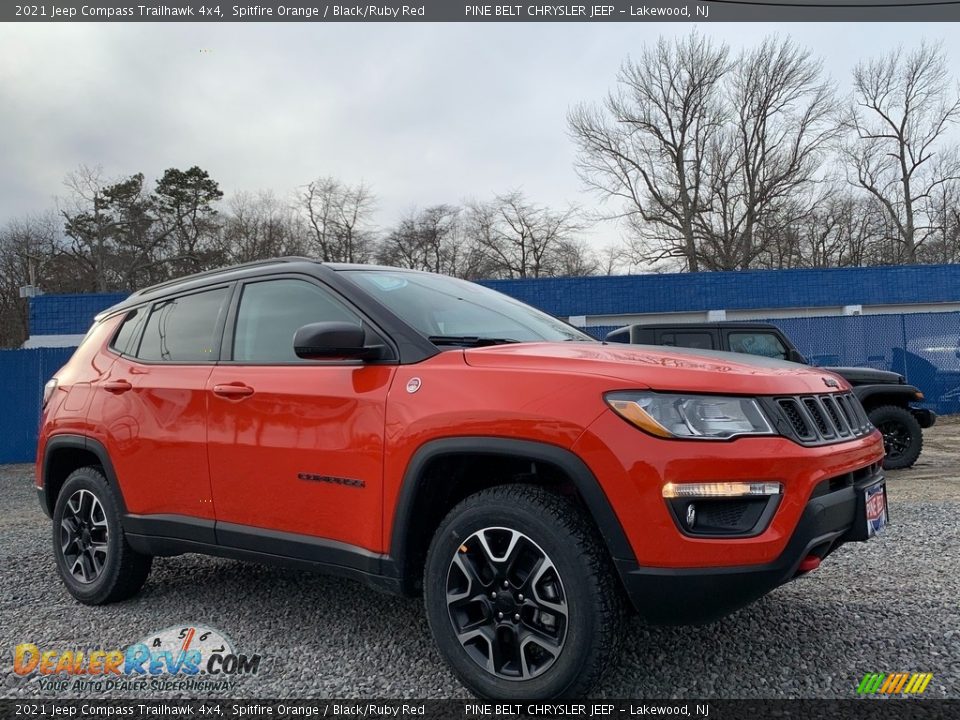 2021 Jeep Compass Trailhawk 4x4 Spitfire Orange / Black/Ruby Red Photo #1